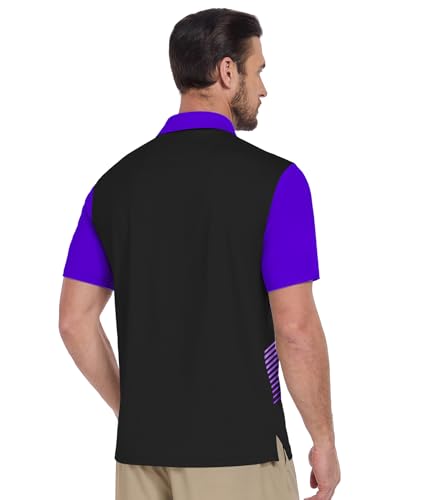 Image of ZITY Men's Golf Shirts Short Sleeve Print Patterns Casual Collared Polo