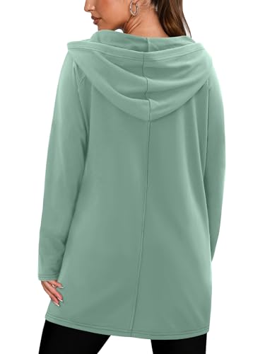 KISSMODA Women Hoodies Dress Long Sweatshirts Dress Raglan Sleeves Oversized Sweatshirts with Pocket 2025 Fall Winter Trendy