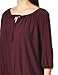 Star Vixen Women's Plus-Size Plus-Size 3/4 Sleeve Peasant Elastic-Hem Keyhole-Tie Top Shirt, Plum, 3X