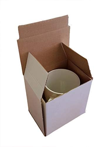 50x Smash Proof Mug Boxes for Shipping - 11oz Coffee Mug Box White Mug Packing Gift Box for Safe Delivery (120 x 90 x 120mm) 12 x 9 x 12cm – Sturdy Cardboard Sublimation Mug Mailing Boxes