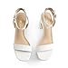 DREAM PAIRS Platform Heels for Women High Block Chunky Open Toe Ankle Strap Heels Fashion Wedding Party Evening Prom Dance Dress Pump Sandals Shoes,Size 8.5,White-Pu,SDHS2420W