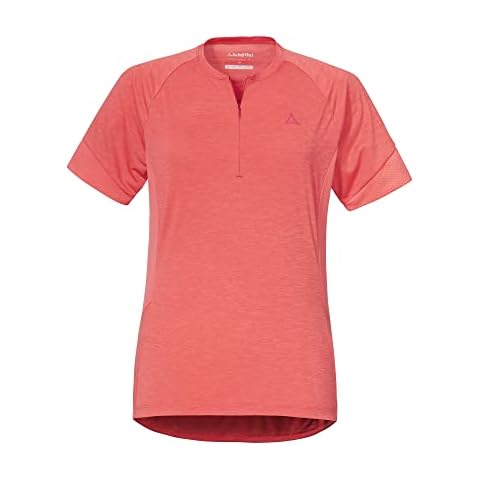 Schöffel Damen Shirt Auvergne L, geruchshemmendes Radtrikot, schnell trocknendes Funktionsshirt mit Taschen, georgia peach, 40 Cover