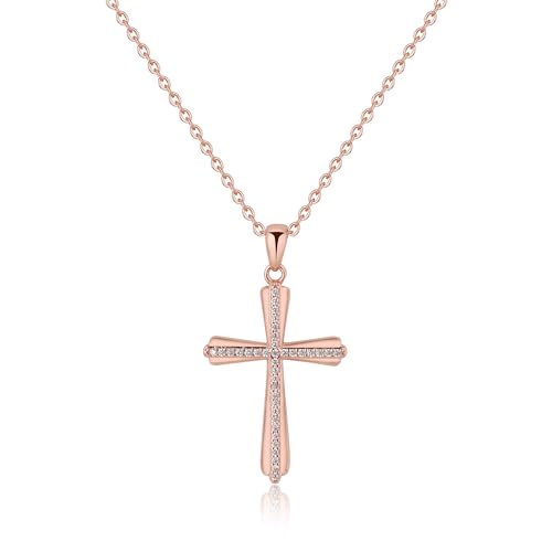 GAVU Women’s Cross Necklace, 925 Sterling Silver Cross Necklace for Women