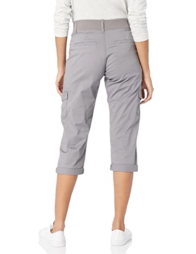 Lee Women's Missy Relaxed Fit Austyn Knit Waist Cargo Capri Pant, Frost Gray, 16 #TOP1