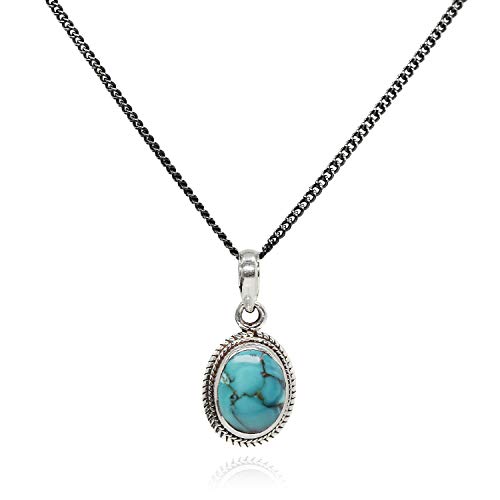 Luna Azure, ciondolo ovale, gemma naturale, stile