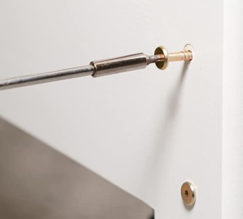 M6 (6mm x 60mm) Silver Flat Head Furniture Screw Hex Drive Socket with Metric Thread Fully Threaded Furniture Bolts for Furniture Cots Beds Crib and Chairs (Pack of 12) C10C