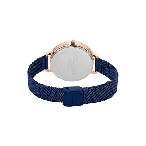 Image of Giordano Black Analogue Watch for Women with Rose Gold Case and Black Stylish Mesh Band Ladies Wrist Watch with Studds on Dial to Complement Your Party Look, Gift for Women