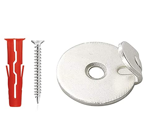 Round Picture Hooks Strong Silver Round Hooks Picture Hanger for Picture Mirror Painting Frame Wall Hanging with Screw and Raw Plugs Nickel Finish 40kg