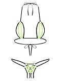 Alvivi Femme Maillot De Bain Micro Bikini Ouvert Transparent Haut Bikini Soutien Gorge Slip De Bain Monokini Type C Vert Fluorescent Taille Unique