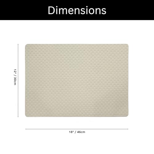 Image of Amazon Brand - Umi PVC Vinyl Foam Design Placemat STPG127 | Heat Resistant, Wipe Clean, Anti-Skid Table Mats for Dining Table, Kitchen & Home Decor (30x45 CM Cream Set of 6)