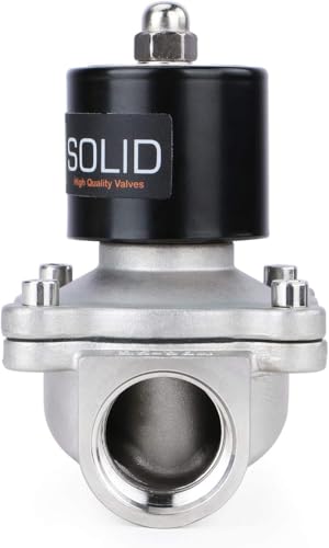 U.S. Solid 1" 12V DC Stainless Steel Electric Solenoid Valve N.C. Air Water Fuel VITON