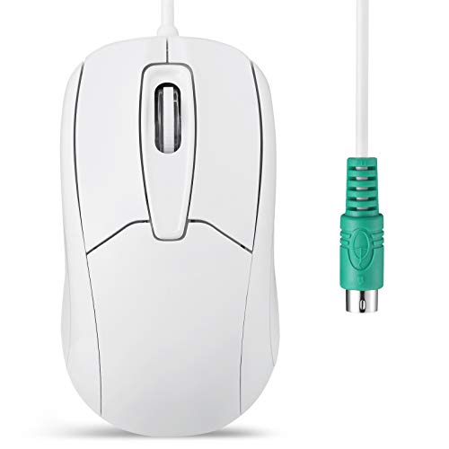 perixx PERIMICE-209 P PS2 Souris Optique Filaire avec molette de défilement et 1000 DPI Blanc