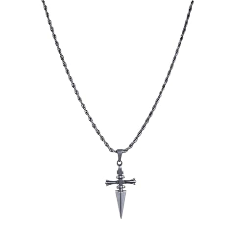 YCZCHE14 Collar anime para hombre, colgante cruz con cadena,