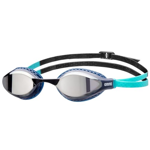 Arena Air-Speed Mirror Gafas de Natación para Adultos, Gafas de Piscina con Lentes de Espejo, Protección UV, 3 Puentes Nasales Intercambiables, Sellado Óptimo, Tratamiento Antivaho