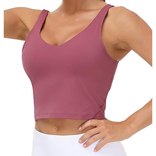THE GYM PEOPLE Womens’ Sports Bra Longline Wirefree Padded with Medium Support