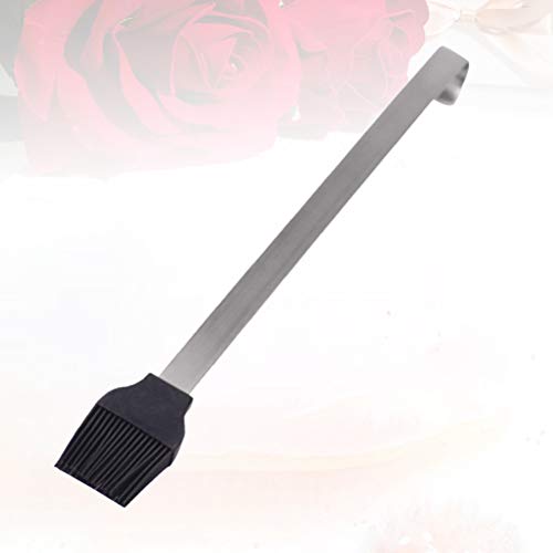 Boa escova de silicone com cabo longo de aço inoxidável, resistente ao calor, óleo para churrasco, p