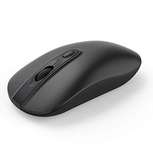 Image of cimetech Wireless Mouse, 2.4G Slim Cordless Mouse Less Noise for Laptop Ergonomic Optical with Nano Receiver USB Mouse for Laptop, Deskbtop, MacBook (Black)