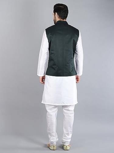 Image of Uri and MacKenzie Men's Silk Blend Kurta Pajama with Designer Ethnic Nehru Jacket /Modi Jacket