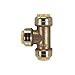 PROCURU 4-Pack 1-Inch PushFit Tee, Push-to-Connect Brass Plumbing Fitting for Copper, PEX, CPVC, PE-RT Pipe (8X7016-4P)