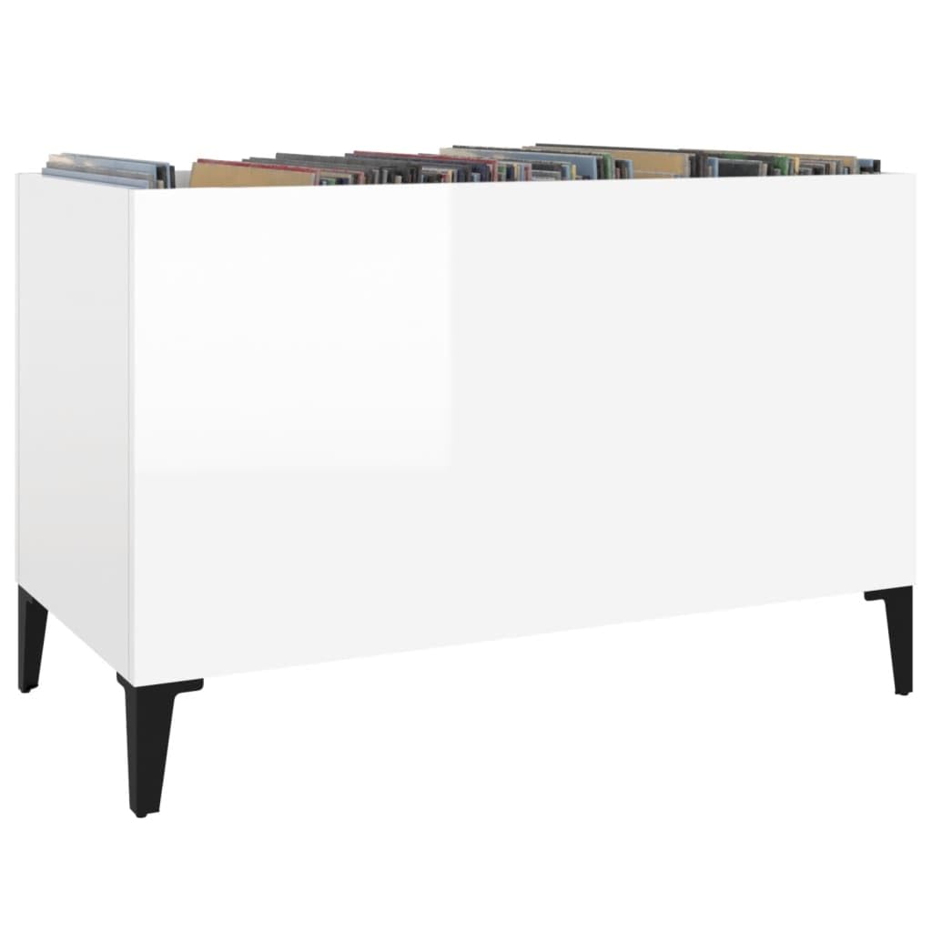 ShGaxin Mobile Dischi Legno compensato Bianco Lucido 74,5 x 38 x 48 cm, Ripiano CD, Mobile Giradischi, Mobili per Vinili, Mobile per Giradischi - 831967