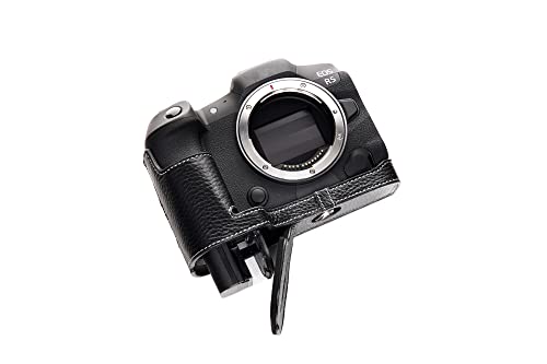 Housse Canon EOS R6 R5 cuir noir contre rayures et chocs