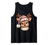 Charmant graphique de renne de Noël idéal pour les célébrations festives, les activités d'hiver, les traditions de décembre, les photos de famille, les jours de vacances confortables, et les fans d'illustrations d'animaux mignons, de personnages kawaii, d'humour saisonnier et d'œuvres d'art de Noël joyeuses.