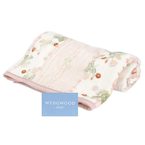 西川 (Nishikawa) ひざ掛け (ハーフケット) 140X100cm ウェッジウッド ワイルドストロベリー なめらか 日本製 ピンク FQ77400021P