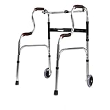 NEWFUN Gehhilfe für Senioren, Faltbarer Rollator mit Zwei Lenkrädern, Höhenverstellbar, Belastbar bis 150 KG, Geeignet für Senioren und Erwachsene