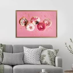 Toile Beignets roses pour art mural de cuisine moderne et salon chaleureux