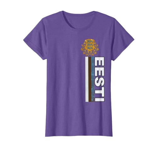 Estonian Football Pride Vintage-Effect Eesti Print T-Shirt, Women, Purple Heather, Large