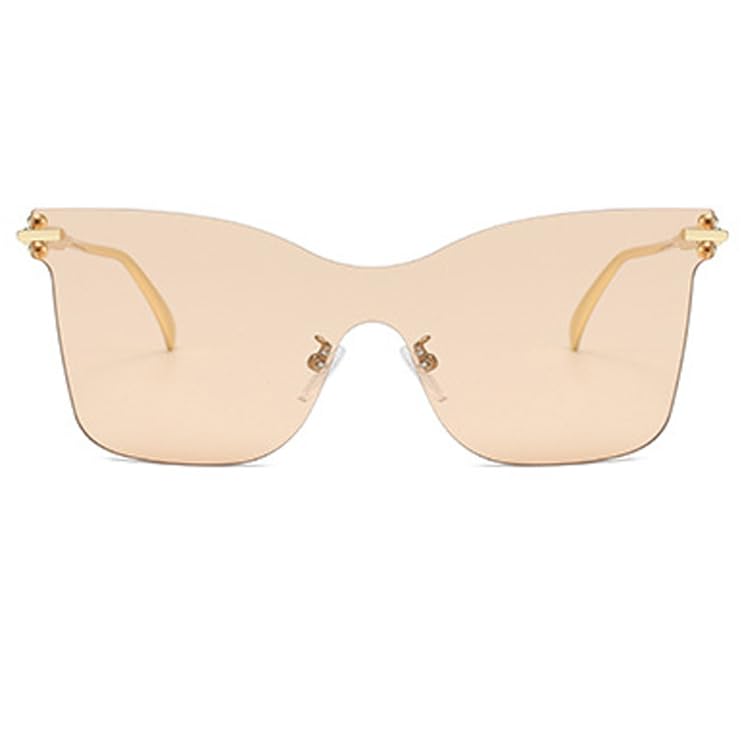 bullabulling Fashion Oversized Square Sunglasses For Women Rimless Cat Eye Sun Glasses UV 400 Gradient Frame One Piece2