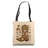 Taurus Earth Boot Retro Zodiac Cowgirl Design Tote Bag