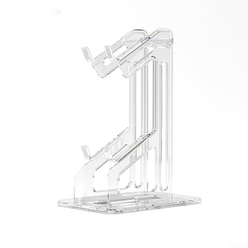 Soporte de controlador dual para PS5 para Xbox Switch, gamepad acrílico transparente para soporte con luz RGB, estante organizador de escritorio para juegos para auriculares, solución de
