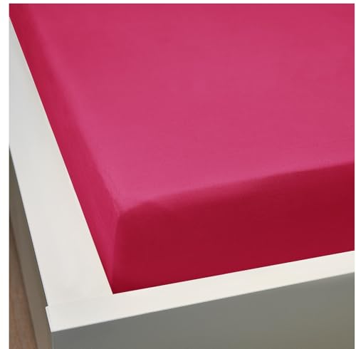 Lot de 3 Draps Housses Taille et Couleurs Au Choix 100% Coton De Haute Qualité (140x190cm, Fuschia...