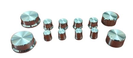 12 numbers of High quality control Silver color knobs for Amplifier precise volume and tone adjustments, 40mmX17mm-2nos,30mmX17mm-2nos,20mmX16mm-4nos and 15mmX16mm-4nos Total Knobes-12nos-image-30