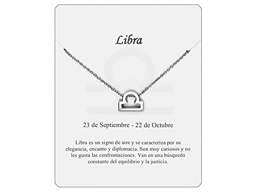 Collar Signo Zodiaco Acero Inoxidable hermosa Tarjeta