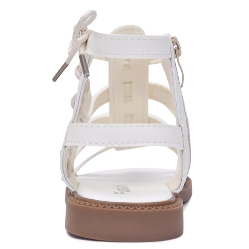 Image of Skeblo Girls Rivet Gladiator Sandals Summer Princess Dress Strappy Flats Zip Up Boots Shoes