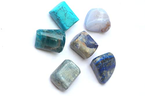 Jet InternationalJet Authentic Unique Collection of LAPIS + LACE AGATE + TURQUOISE + KYANITE + APATITE + SODALITETumbled Stone for resolving Health Issues for Dis-Ease.(COMMUNICATION, COURAGE & CONFIDENCE)