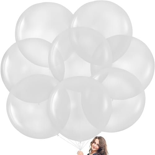 Prextex Translucent Giant Balloons - 8 Jumbo 36 Inch Semi-Transparent Balloons for Photo Shoot, Wedding, Baby Shower, Birthday Party and Event Decorations