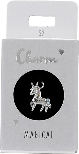 Depesche 11834-052 Dije de Unicornio, Colgante Plateado para Collares, Pulseras y Pendientes, Ideal como pequeño Regalo, Multicolor, Normal