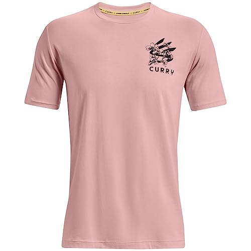 T-shirt Curry Under Armour rose taille L avec logo pour homme
