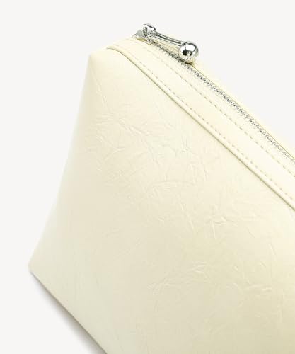 Image of NEWBELLA Women's Commuter Tote Bag - Soft Faux Leather Shoulder Bag, Solid Color Simple Design handbag for Office, Travel & Everyday Use, Beige