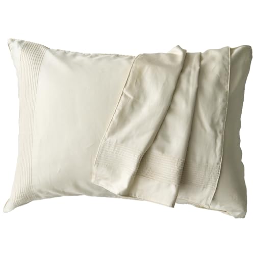 日本製 枕カバー 43×63cm枕用 希少なピンタック仕様 綿サテン アローズ 「イヴォールホワイト」 寝具