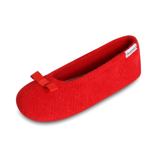Image of isotoner Women's Diamond Microterry Ballerina Slippers
