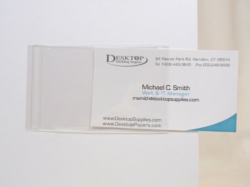 Clear Adhesive Business Card Sleeves - 100 Pieces