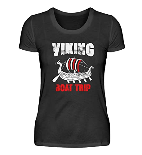 T-shirt Viking Boat Trip pour femme noir XL idéal pour vos sorties décontractées