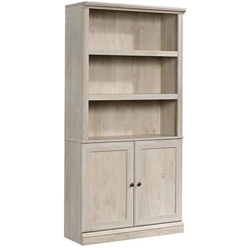 Sauder Miscellaneous Bookcase With Doors, L: 35.28" X W: 13.23" X H: 69.76", Chalked Chestnut Finish #TOP10