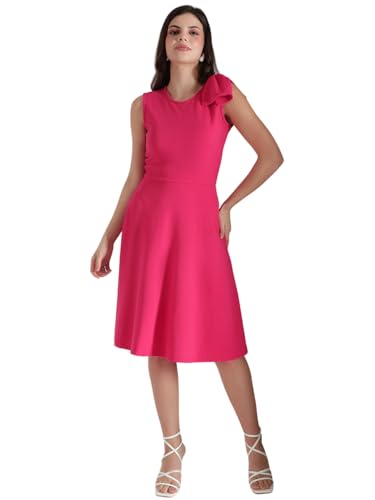 Image of KOTTY Women's Fit And Flare Knee Length Dashing Designs Crisp Whisper Dress