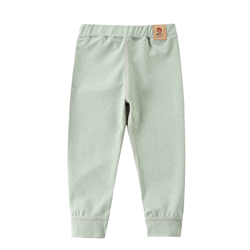 Toddler Pull-On Fleece Leggings Boys Soft Elastic Waist Long Pants Girls Solid Fleece Lined Stretchy Warm Tights