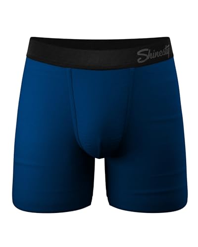 Shinesty Hammock Support Mens Underwear with Pouch | Mens Large Boxer Briefs Flyless | US Large Dark Blue